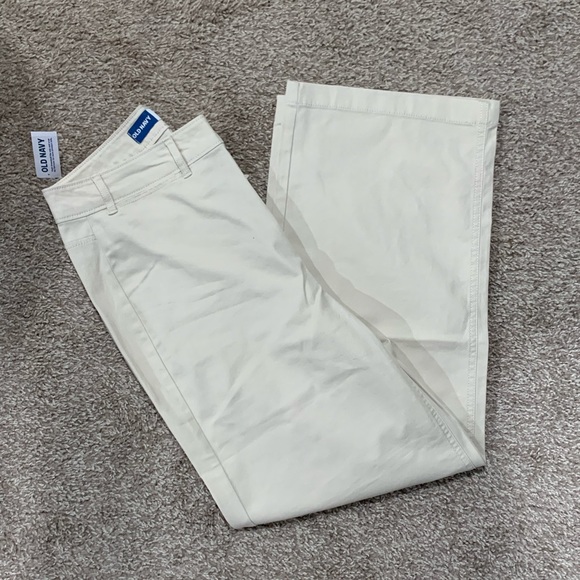 Old Navy High waisted canvas wide leg cropped pant - Picture 1 of 3